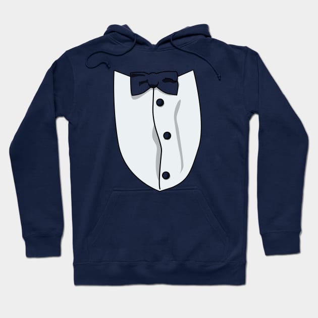 Customizable Tuxedo Shirt – Pick Your Bowtie & Button Colors Hoodie by Fun Funky Designs